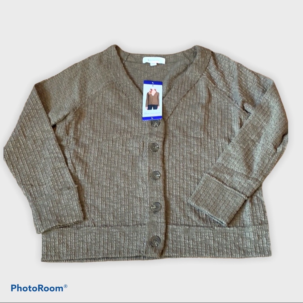 Two by Vince Camuto | Ladies Olive Button Cardigan